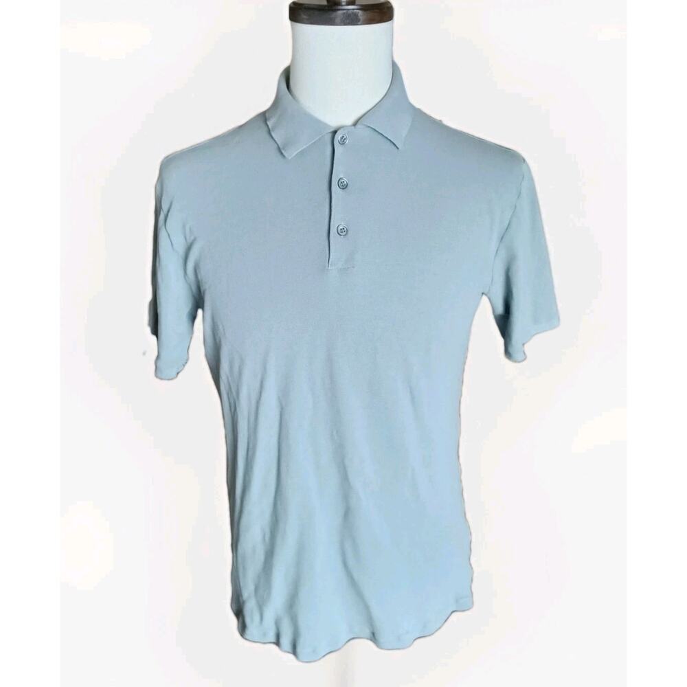 Zanone Polo Shirt Mens M Blue 100% Cotton Made Italy Knit Casual Summer